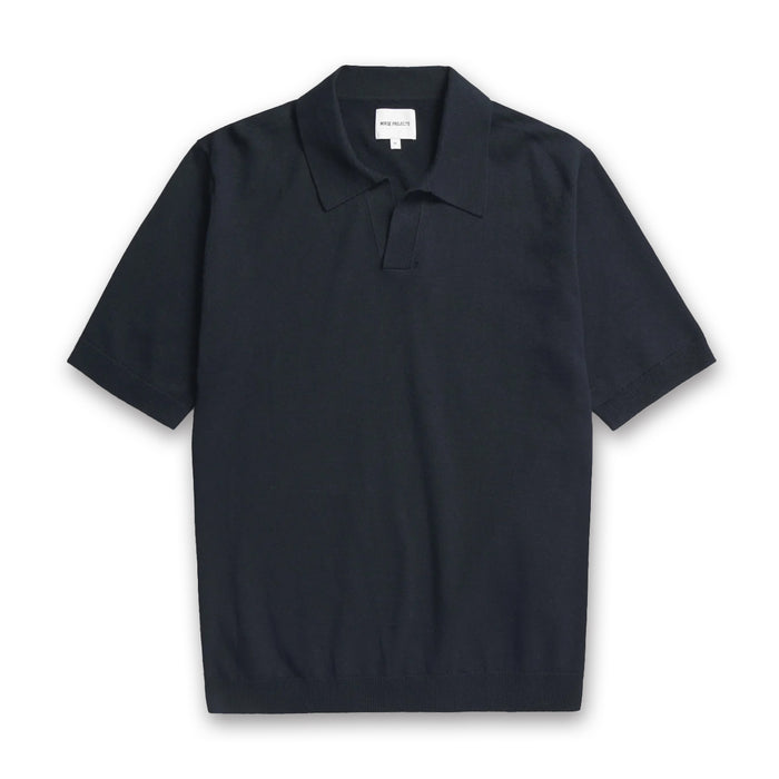 Norse Projects - Leif Cotton Linen Polo in Navy - Nigel Clare
