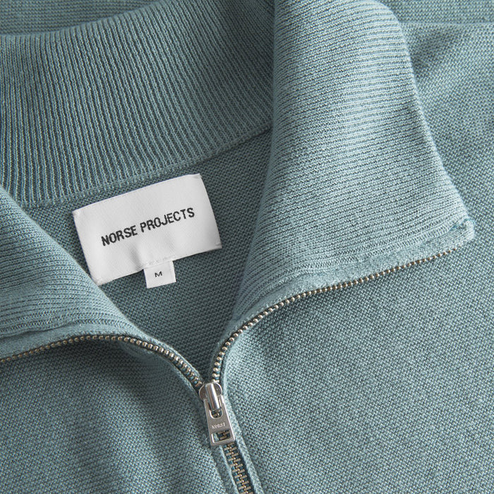 Norse Projects - Links Cotton Linen Zip Jacket in Greyish Blue - Nigel Clare