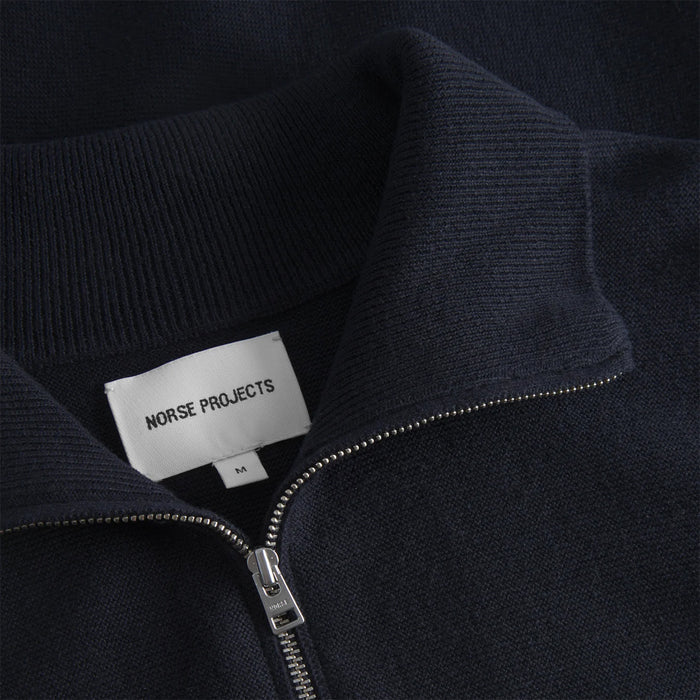 Norse Projects - Links Cotton Linen Zip Jacket in Navy - Nigel Clare