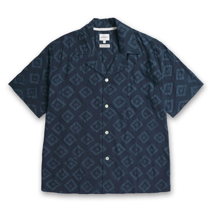 Norse Projects - Mads Batik SS Shirt in Dark Navy - Nigel Clare