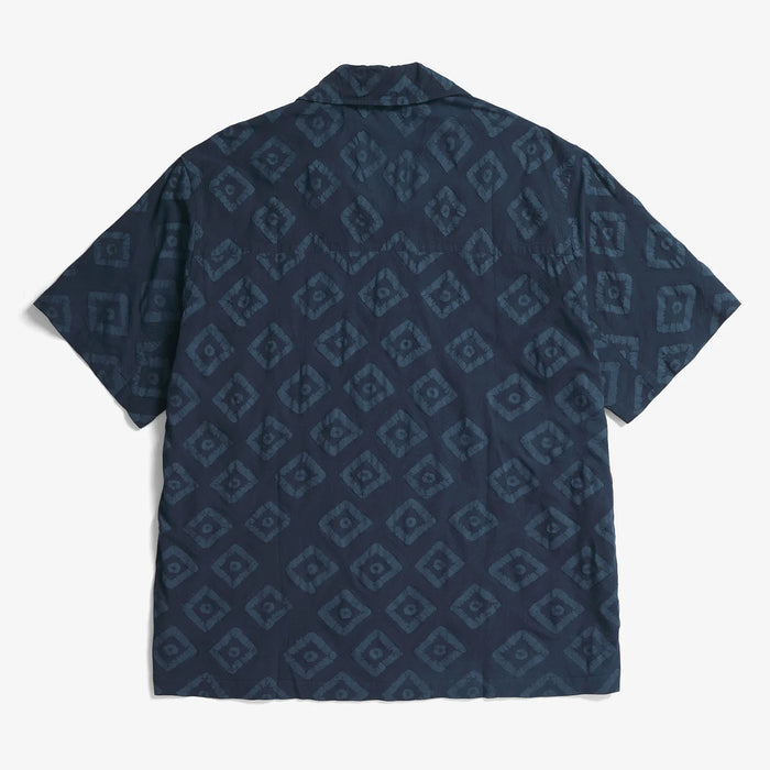 Norse Projects - Mads Batik SS Shirt in Dark Navy - Nigel Clare