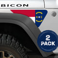 North Carolina State Flag 2pc Vinyl Fender Decal