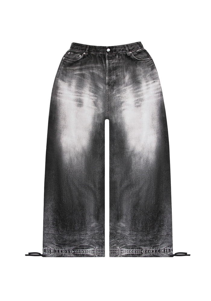 OFF GRID DENIM EFFECT OVERSIZED SWEATPANTS WASHED BLACK
