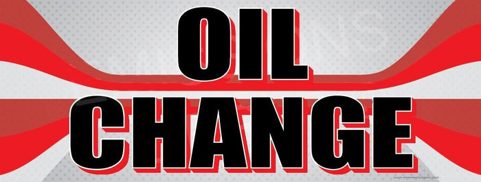 Oil Change | Red and Gray Lines | Vinyl Banner