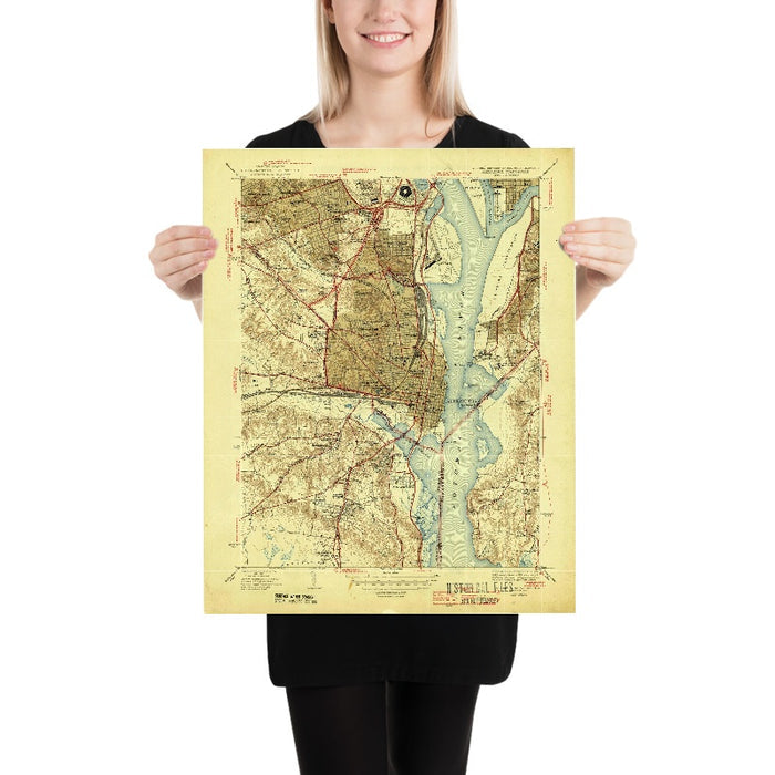 Old Map of Alexandria, Virginia by USGS, 1945 – Potomac River & Washington, D.C.