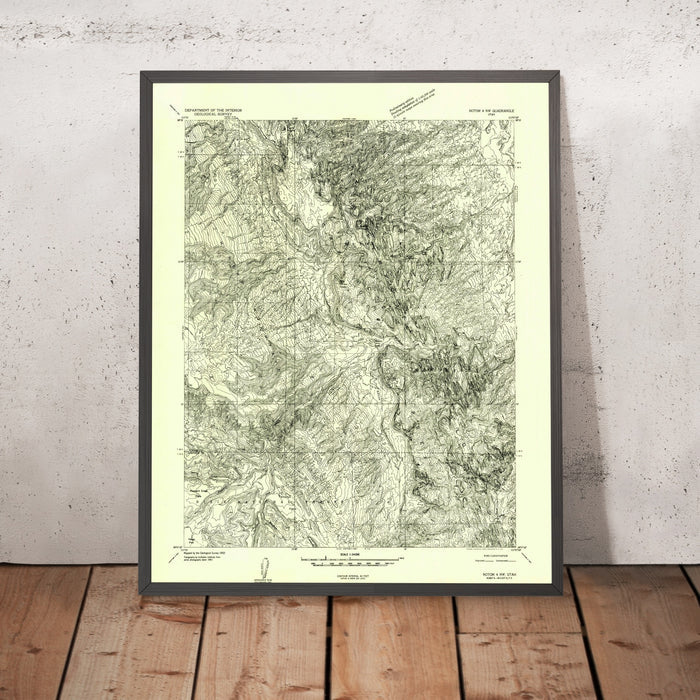 Old Map of Capitol Reef, Utah by USGS, 1952 – Fruita, Waterpocket Fold & Sulphur Creek