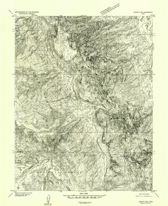 Old Map of Capitol Reef, Utah by USGS, 1952 – Fruita, Waterpocket Fold & Sulphur Creek