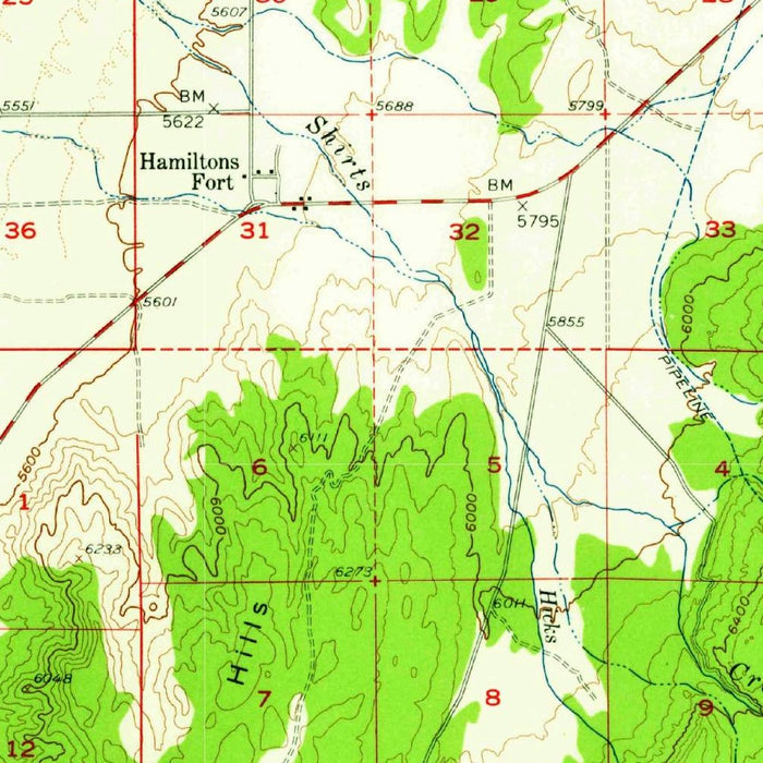 Old Map of Cedar City, Utah by USGS, 1950 – Parowan, Enoch & Dixie National Forest