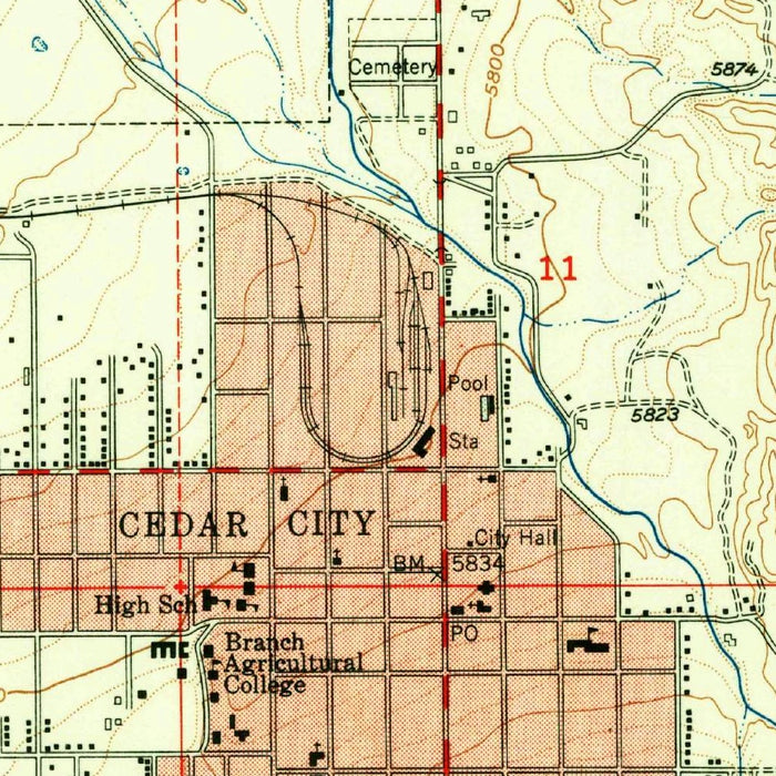 Old Map of Cedar City, Utah by USGS, 1950 – The Cottonwoods & Cedar Valley