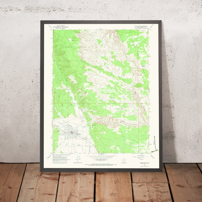 Old Map of Escalante, Utah by USGS, 1964 – Escalante River & Big Flat