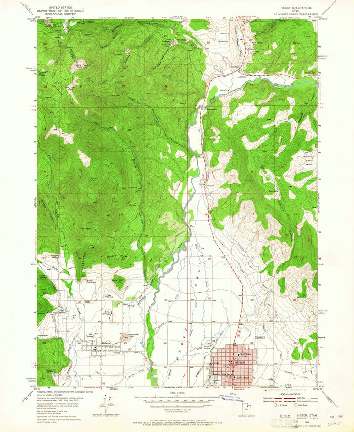 Old Map of Heber City, Utah by USGS, 1955 – Midway, Heber Valley & Deer Creek Reservoir