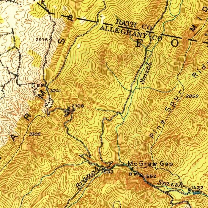 Old Map of Hot Springs, Virginia by USGS, 1949 – Clifton Forge, Jackson River & Bath County