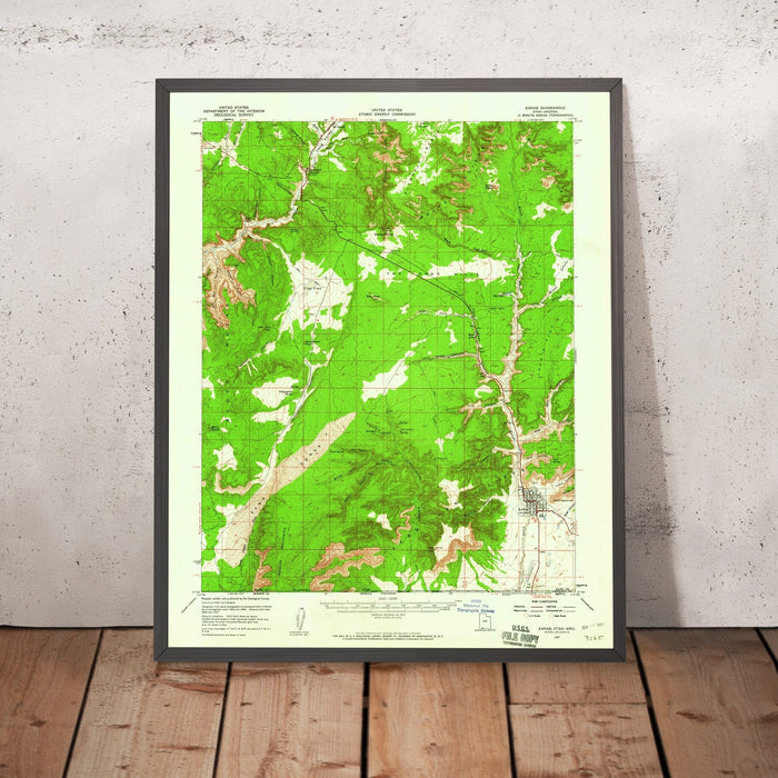 Old Map of Kanab, Utah, 1957 by USGS – Kanab Creek, Colorado River & Highway 89