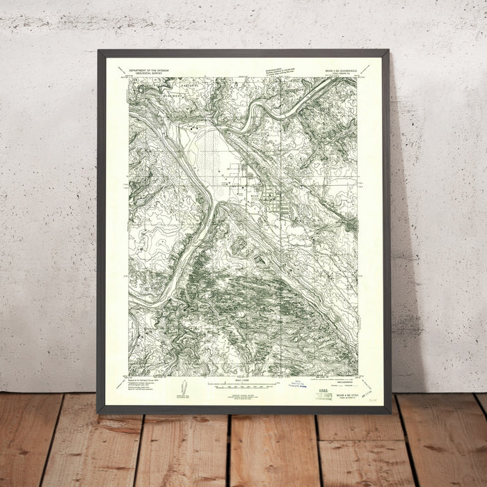 Old Map of Moab, Utah by USGS, 1959 – Colorado River, Arches National Park & La Sal Mountains