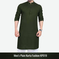 Olive Green Men's Plain Kurta KP019