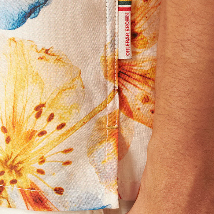 Orlebar Brown - Hibbert Oshibana Floral SS Shirt in White Sand - Nigel Clare