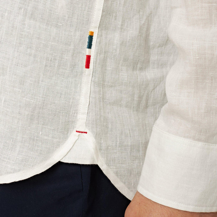 Orlebar Brown - Justin Relaxed Fit Linen Shirt in White - Nigel Clare