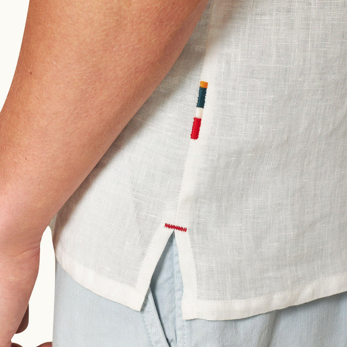 Orlebar Brown - Maitan Relaxed Fit Linen SS Shirt in White - Nigel Clare