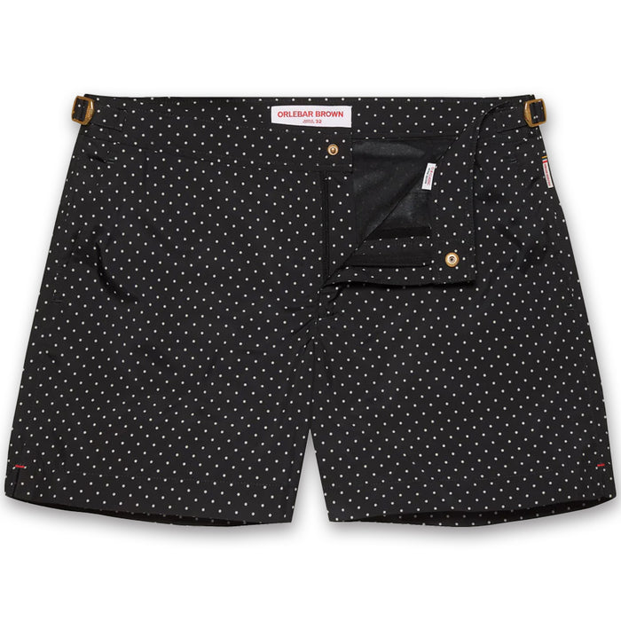 Orlebar Brown - Setter Polka Dot Swim Shorts in Black - Nigel Clare