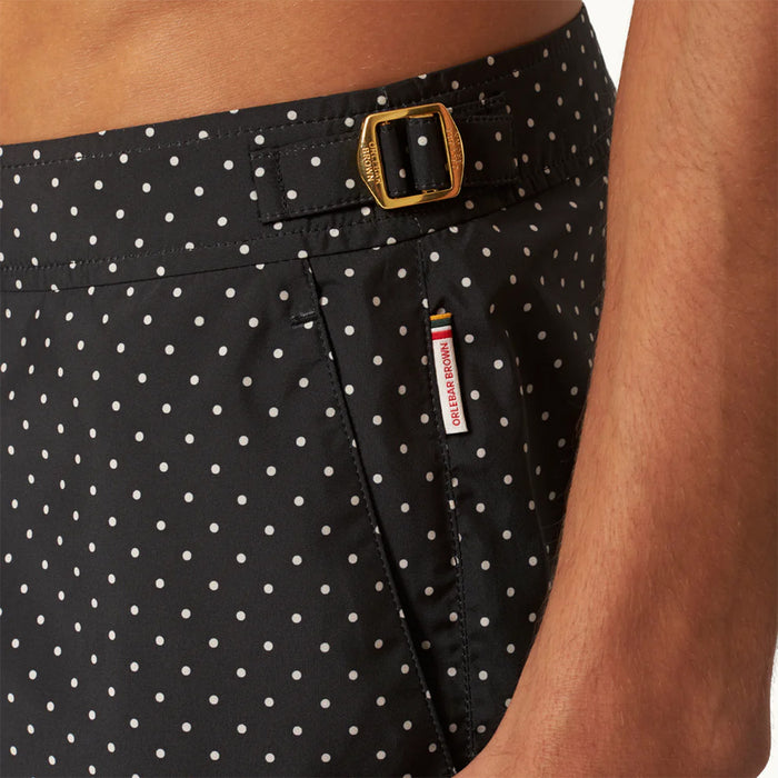Orlebar Brown - Setter Polka Dot Swim Shorts in Black - Nigel Clare