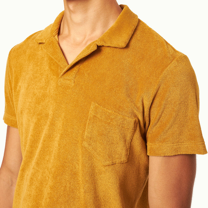 Orlebar Brown - Terry 007 Towelling Polo in Gold - Nigel Clare