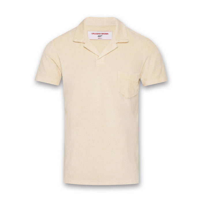 Orlebar Brown - Terry 007 Towelling Polo in Latte - Nigel Clare