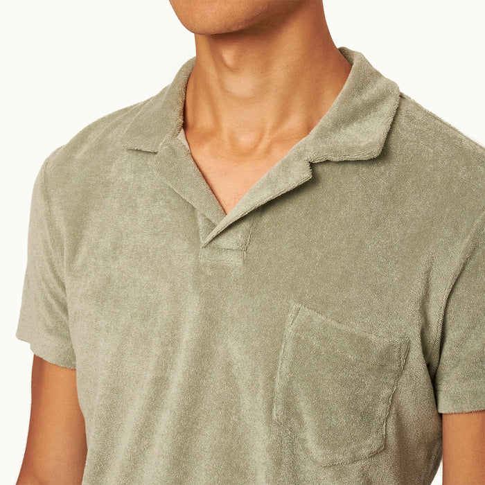Orlebar Brown - Terry 007 Towelling Polo in Penny Green - Nigel Clare