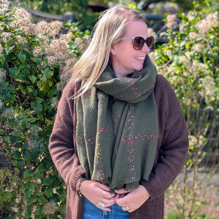 Pantai - Spotty Boxy Thick Scarf (60x180cm) - Racing Green