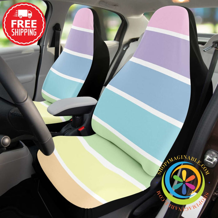 Pastel Striped Sunset Car Seat Covers-ShopImaginable.com