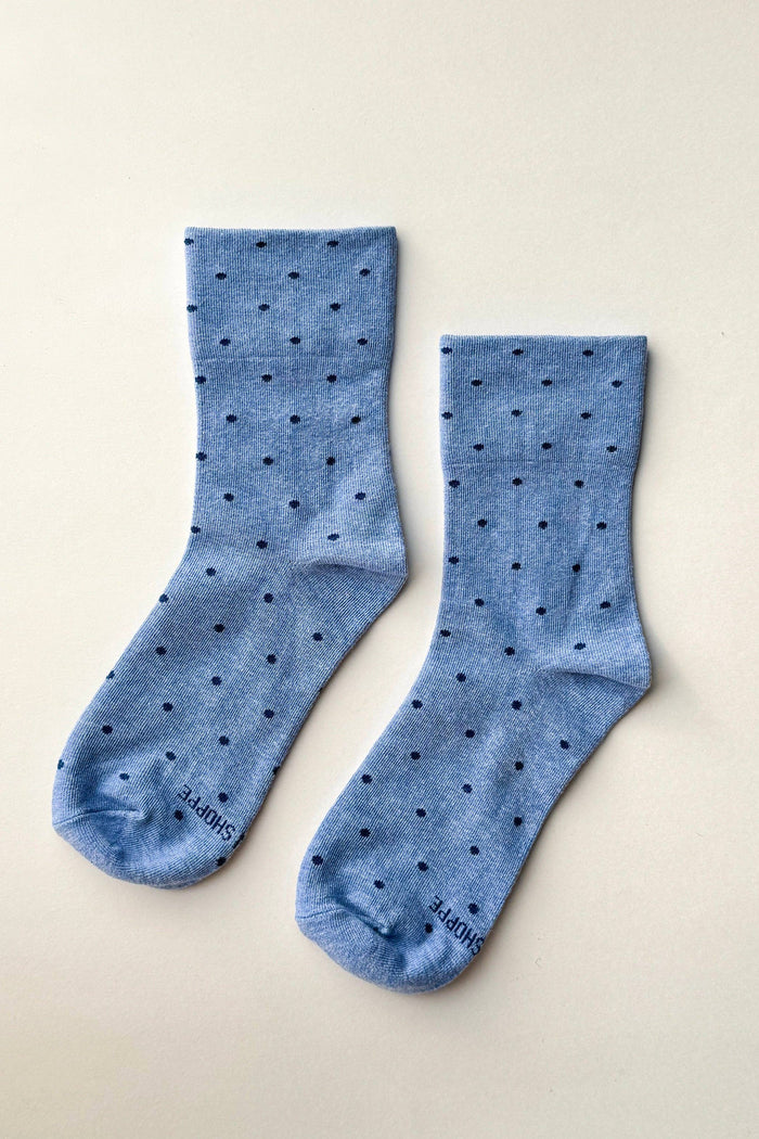 Patterned Sneaker Socks - Polka Dot Cream/Red