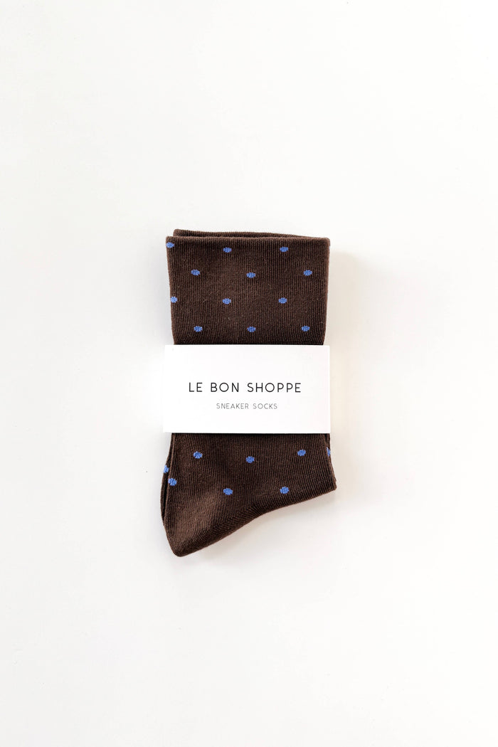 Patterned Sneaker Socks - Polka Dot Cream/Red