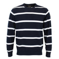 Paul & Shark - Crew Neck Striped Cotton Jumper in Navy & White - Nigel Clare