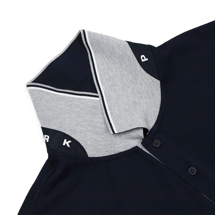 Paul & Shark - Tipped Collar Polo Shirt in Navy & Grey - Nigel Clare