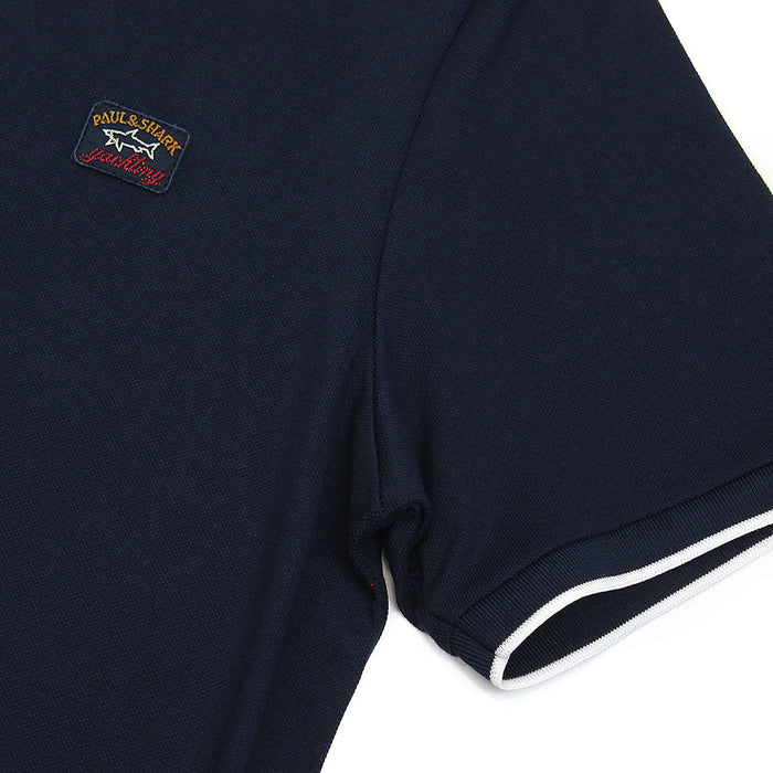 Paul & Shark - Tipped Collar Polo Shirt in Navy & Red - Nigel Clare