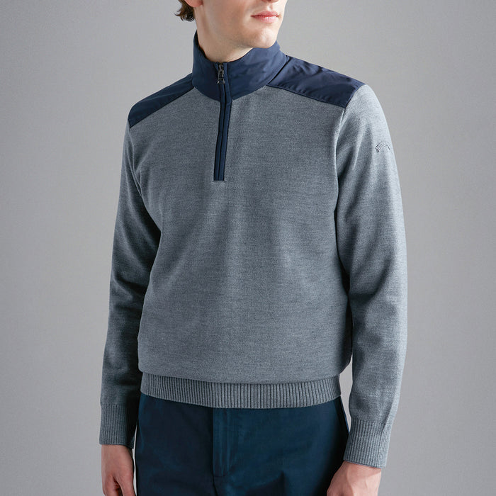Paul & Shark - Wool Sweater With Typhoon® Insert in Grey - Nigel Clare