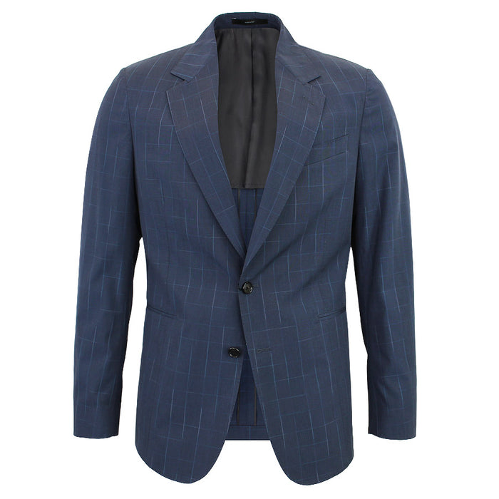 Paul Smith - Soho Fit Check Cotton Blazer in Blue - Nigel Clare