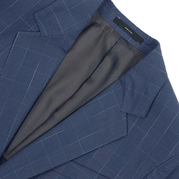 Paul Smith - Soho Fit Check Cotton Blazer in Blue - Nigel Clare