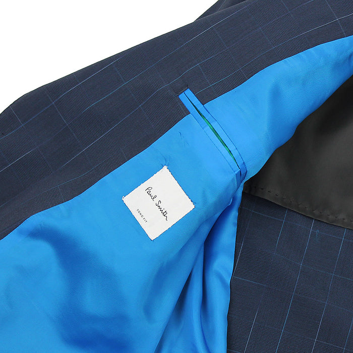Paul Smith - Soho Fit Check Cotton Blazer in Blue - Nigel Clare