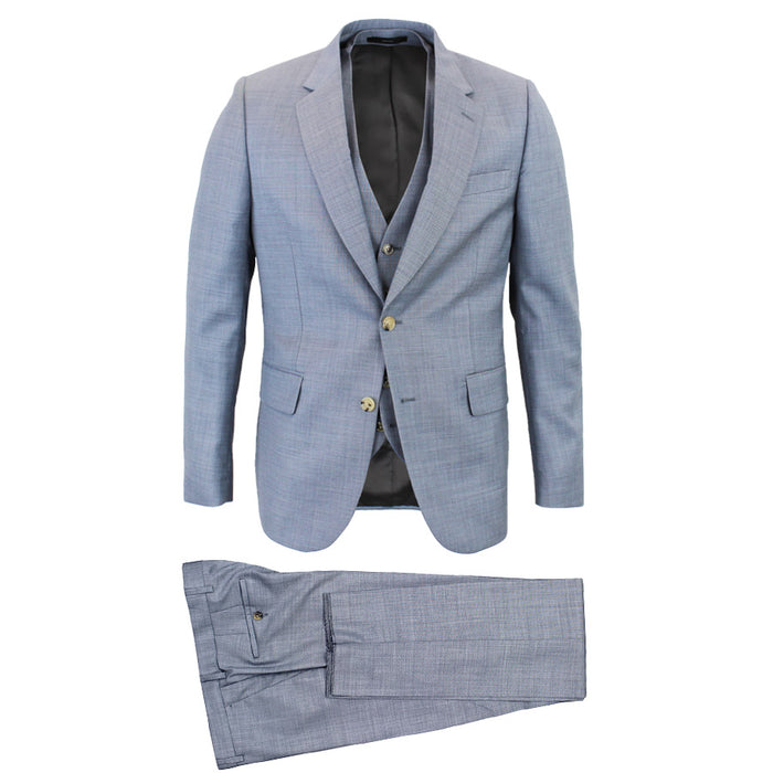 Paul Smith - Soho Tailored Fit 3-Piece Suit in Light Blue - Nigel Clare