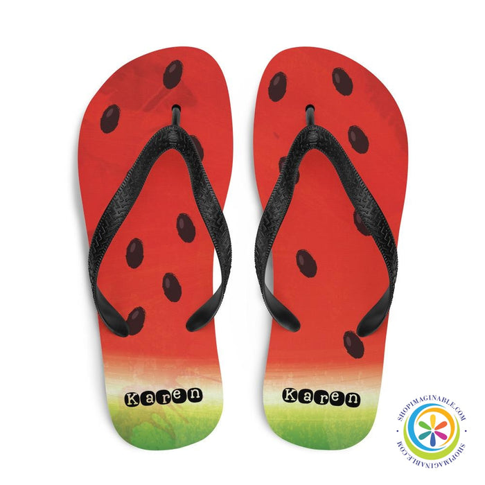 Personalized Juicy Watermelon Flip-Flops-ShopImaginable.com