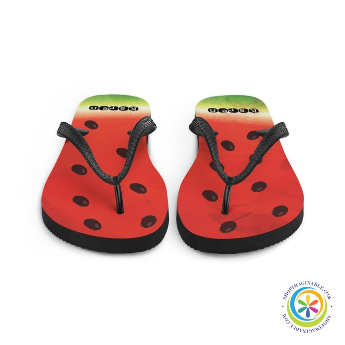 Personalized Juicy Watermelon Flip-Flops-ShopImaginable.com