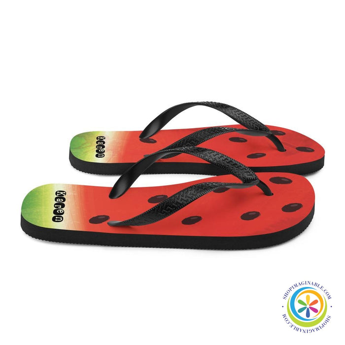 Personalized Juicy Watermelon Flip-Flops-ShopImaginable.com