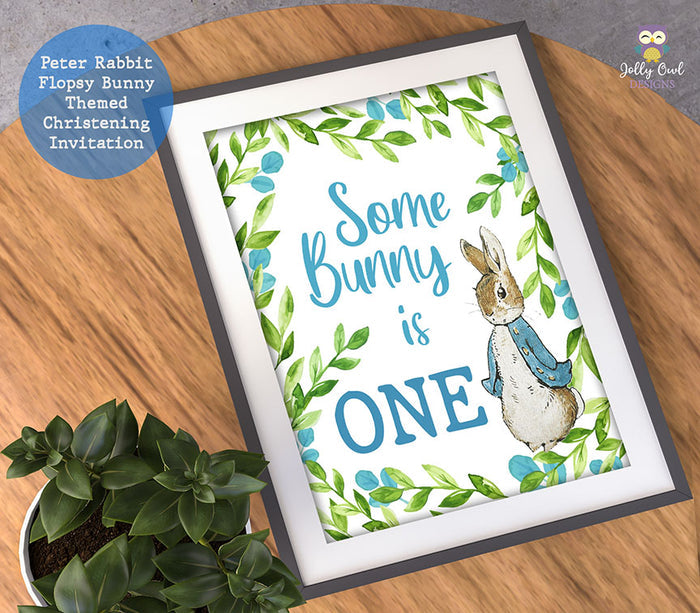 Peter Rabbit Birthday Party Signs - Somebunny Is One