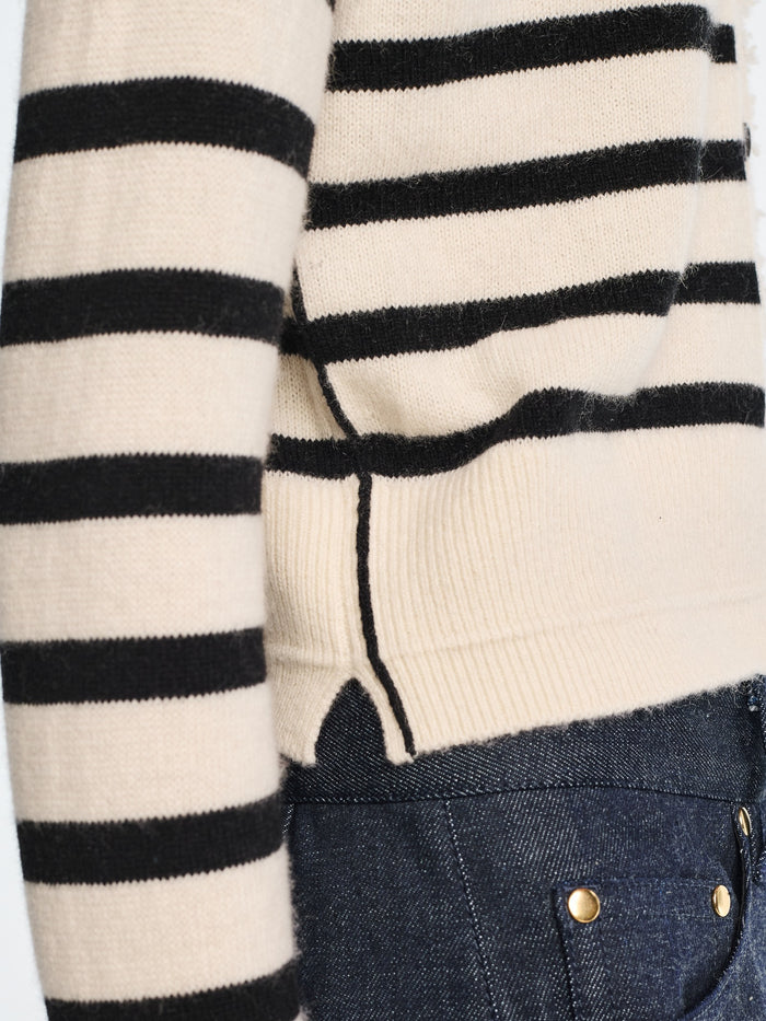 Ivory/Black Stripe