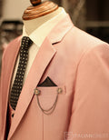 Pink 3-Piece Notch Lapel Suit