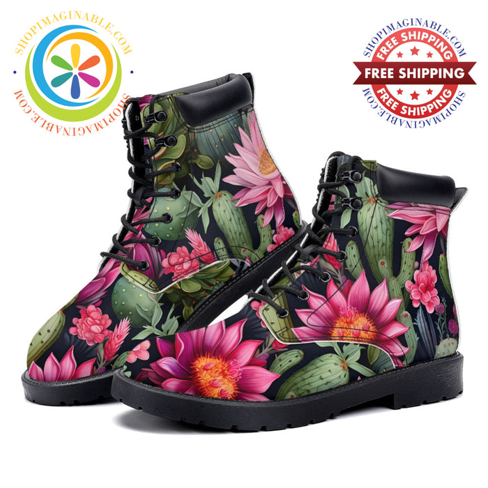 Pink Cactus - Leather Martin Boots white / 36