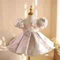 Pink Girl Dress Bowed Kids Wedding Birthday Party Holiday J461