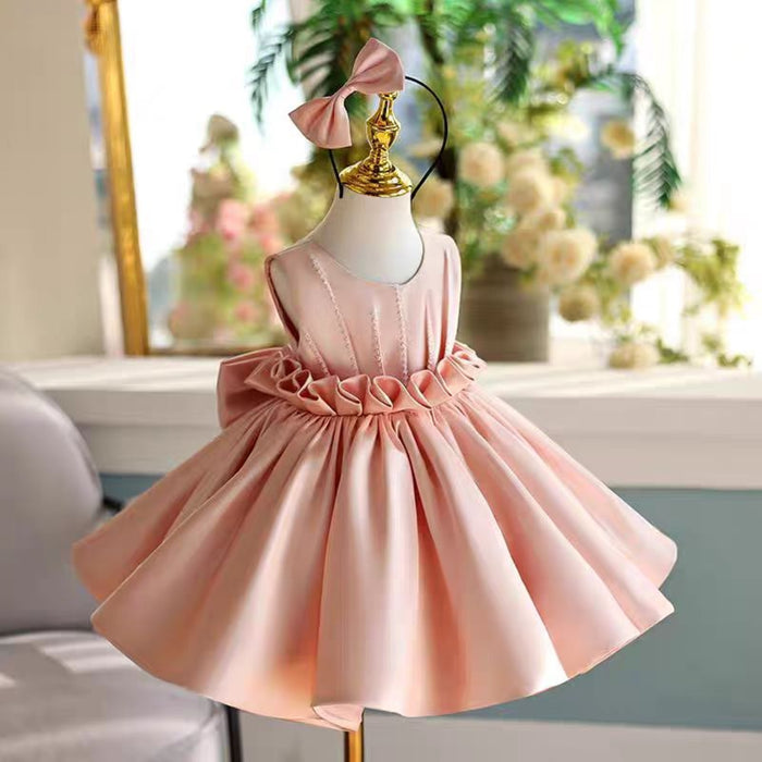 Pink Girl Dress for Kids Wedding Birthday Party Princess Gown J460
