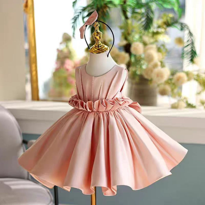 Pink Girl Dress for Kids Wedding Birthday Party Princess Gown J460