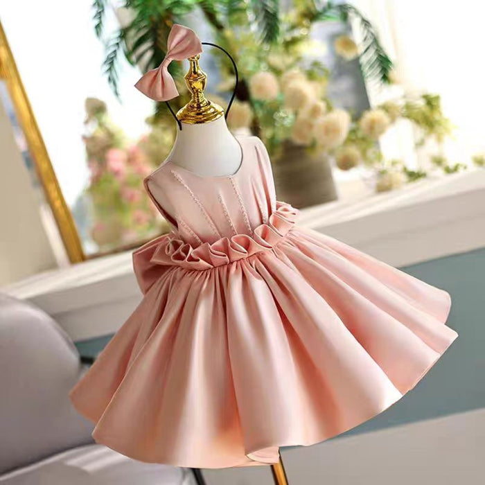 Pink Girl Dress for Kids Wedding Birthday Party Princess Gown J460